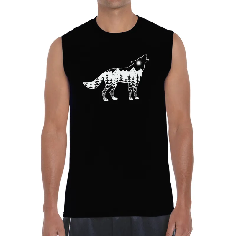 Howling Wolf  - Men's Word Art Sleeveless T-Shirt sold by LA Pop Art