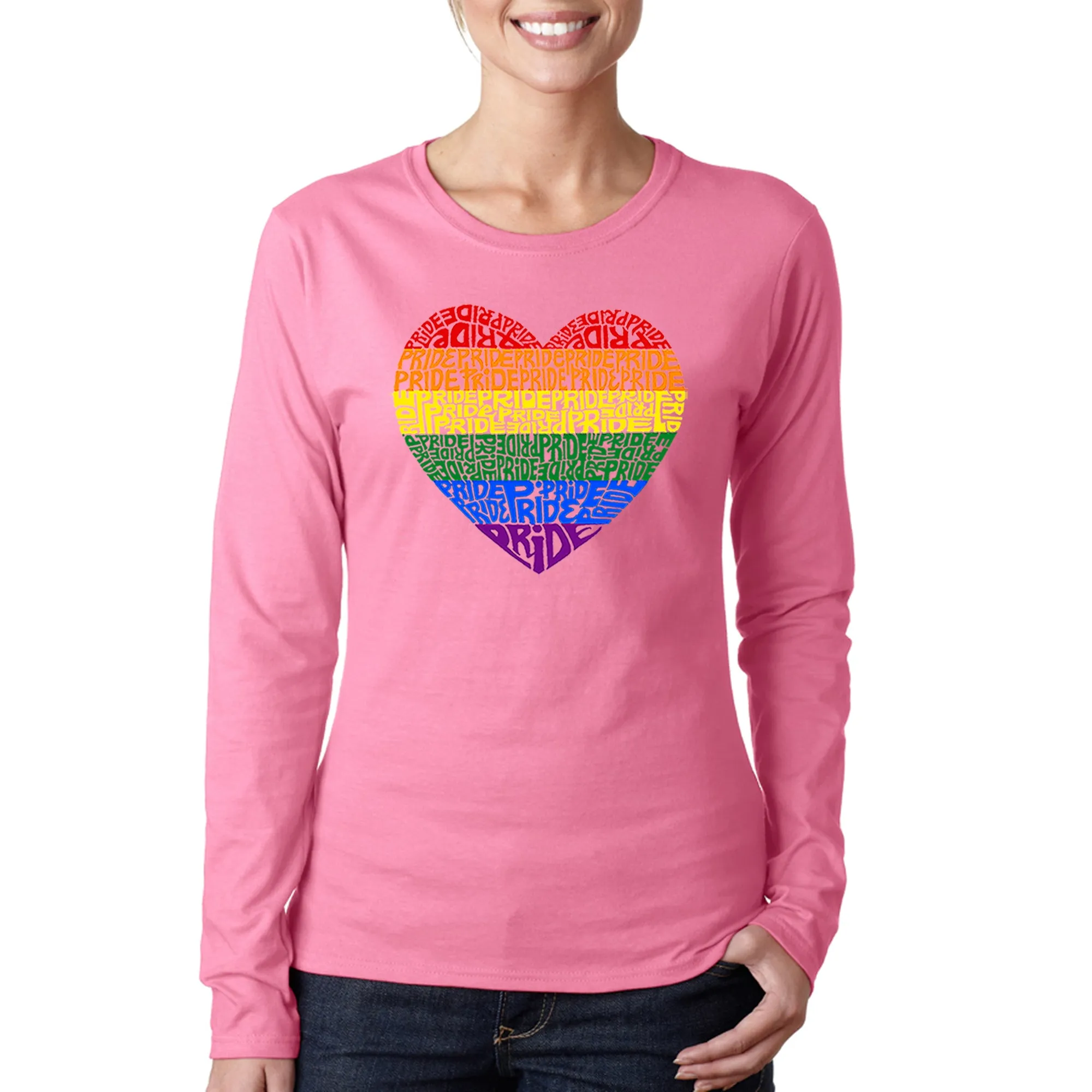 Pride Heart - Women's Word Art Long Sleeve T-Shirt sold by LA Pop Art product image thumbnail 3