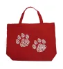 Meow Cat Prints - Large Word Art Tote Bag sold by LA Pop Art
