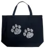 Meow Cat Prints - Large Word Art Tote Bag sold by LA Pop Art