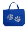 Meow Cat Prints - Large Word Art Tote Bag sold by LA Pop Art