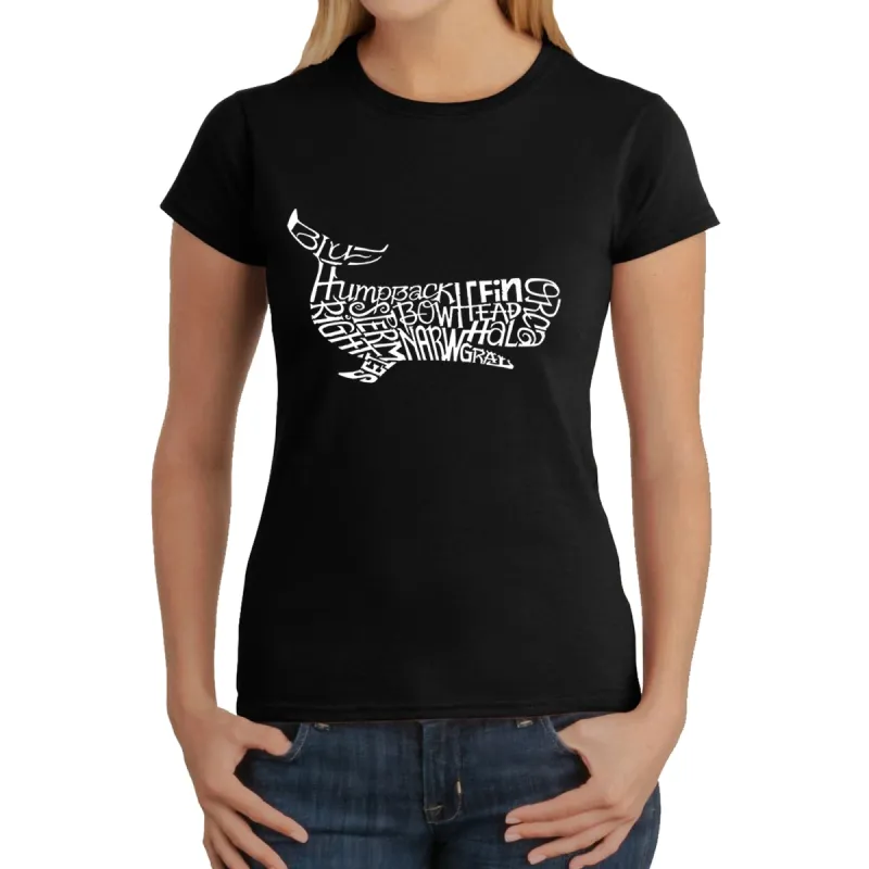 Humpback Whale -  Women's Word Art T-Shirt sold by LA Pop Art