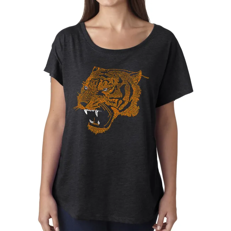 LA Pop Art Women's Dolman Cut Word Art Shirt - Beast Mode sold by LA Pop Art