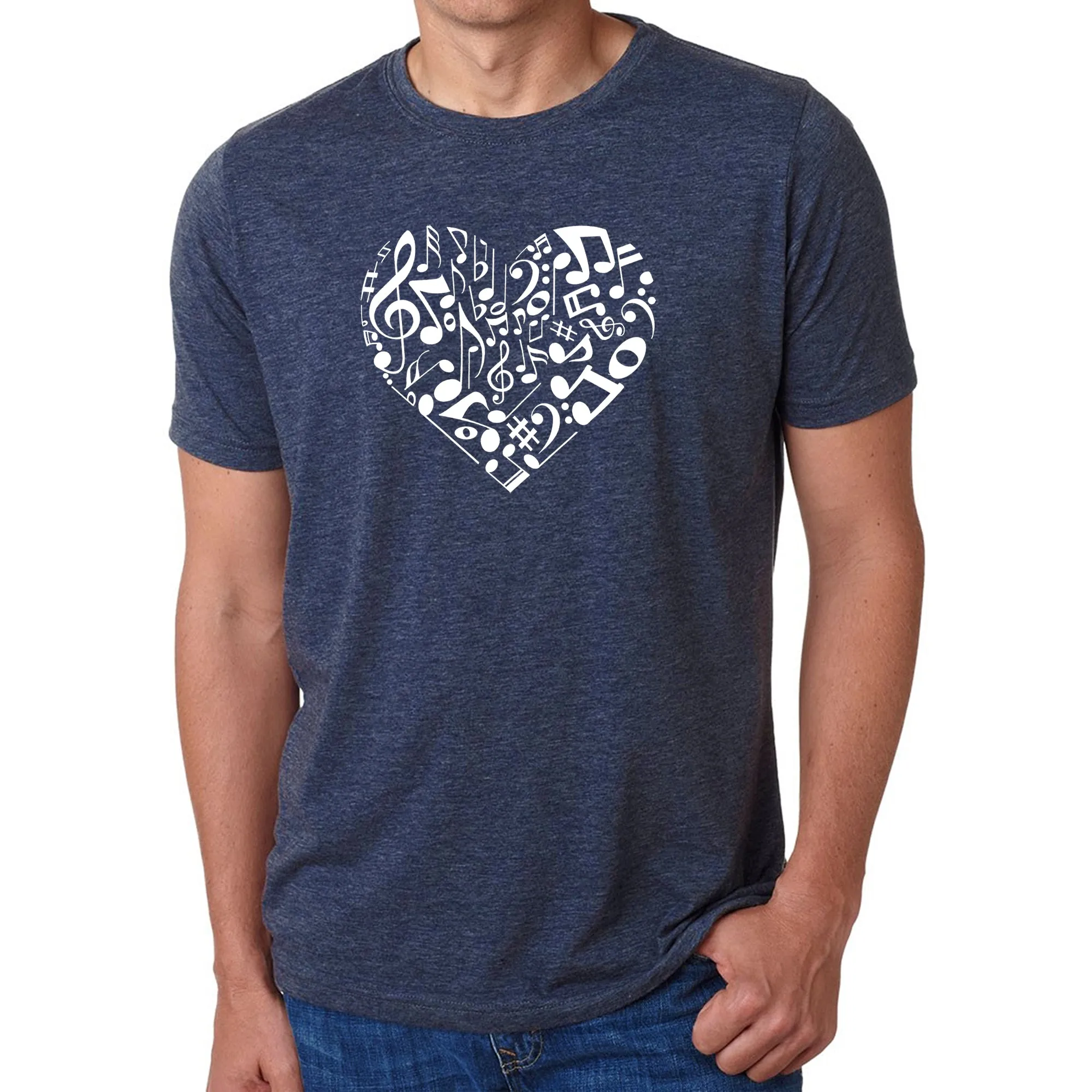 Heart Notes - Men's Premium Blend Word Art T-Shirt sold by LA Pop Art product image thumbnail 3