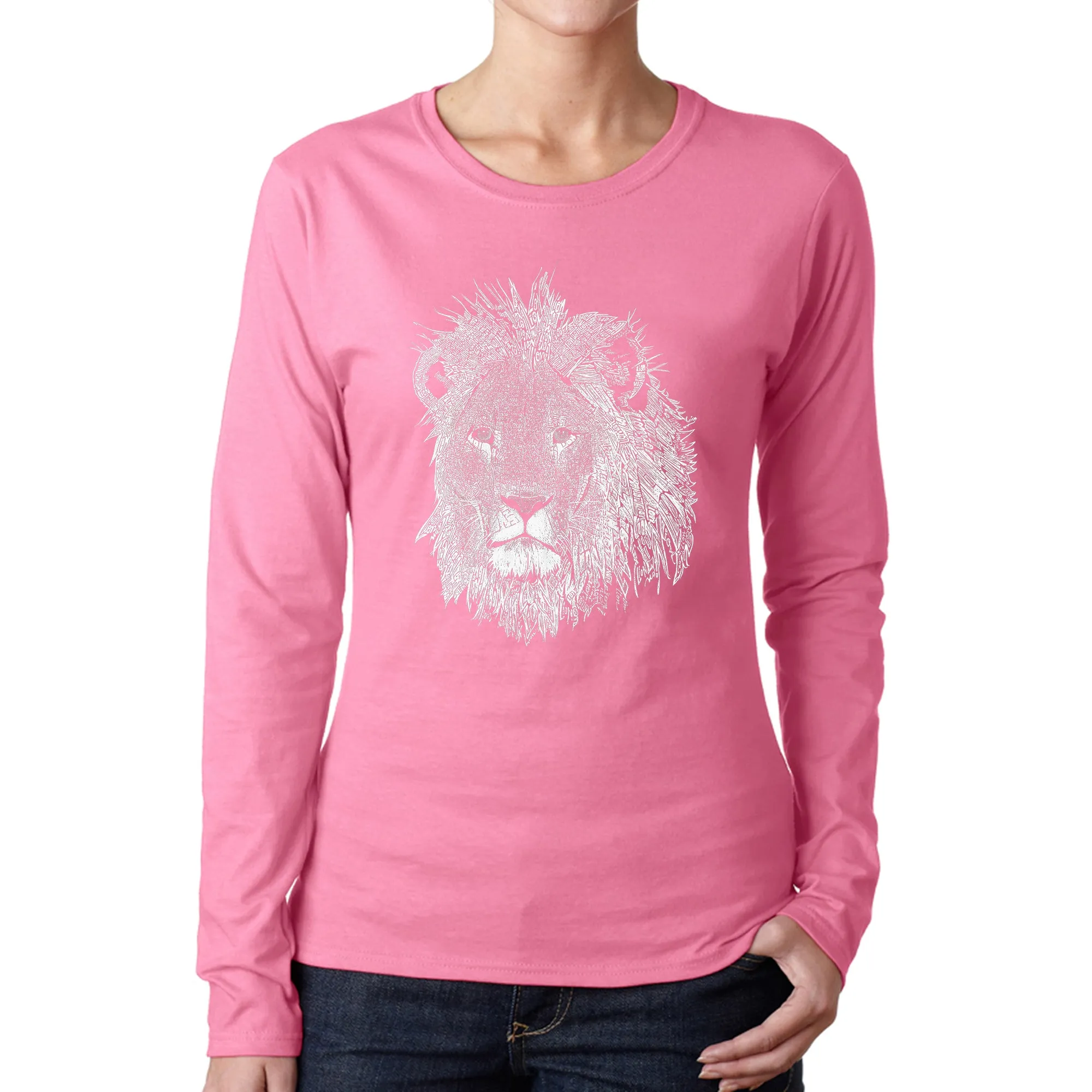 Lion - Women's Word Art Long Sleeve T-Shirt sold by LA Pop Art product image thumbnail 3