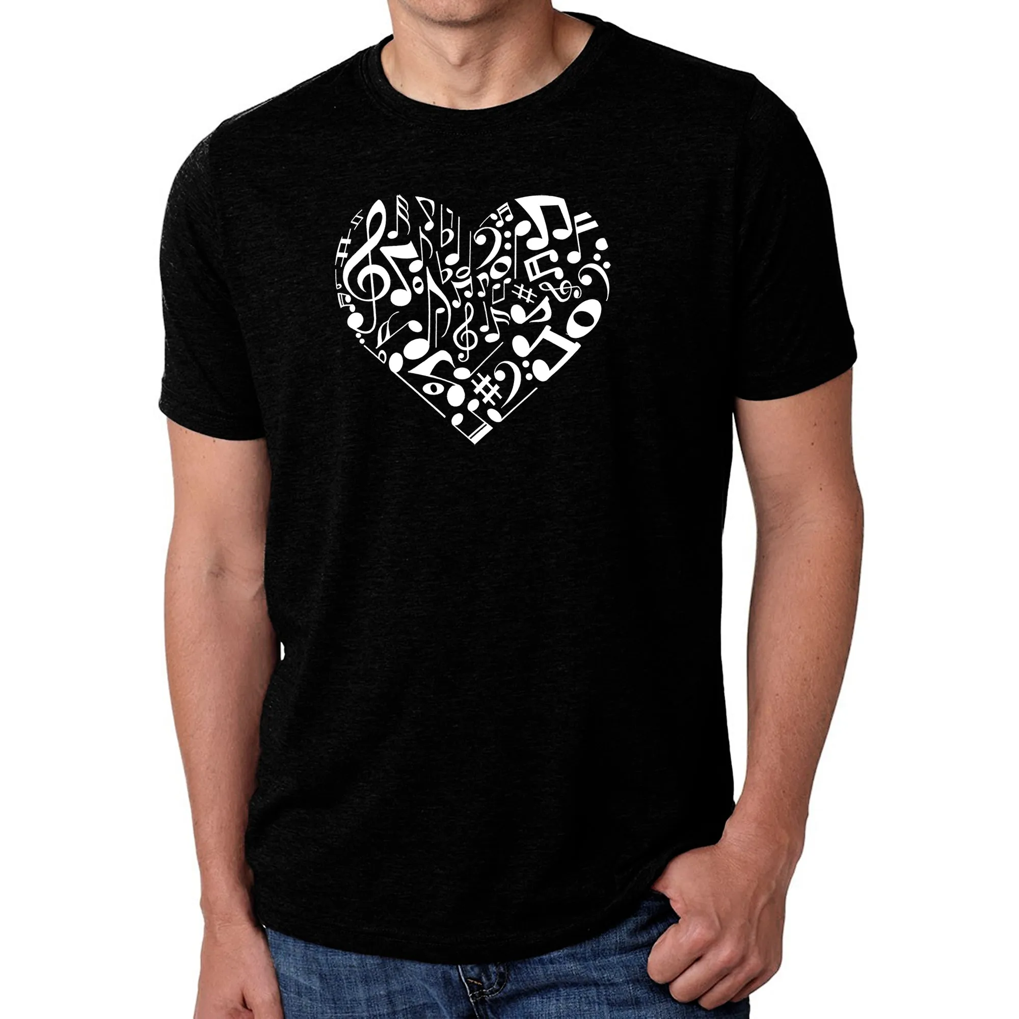 Heart Notes - Men's Premium Blend Word Art T-Shirt sold by LA Pop Art