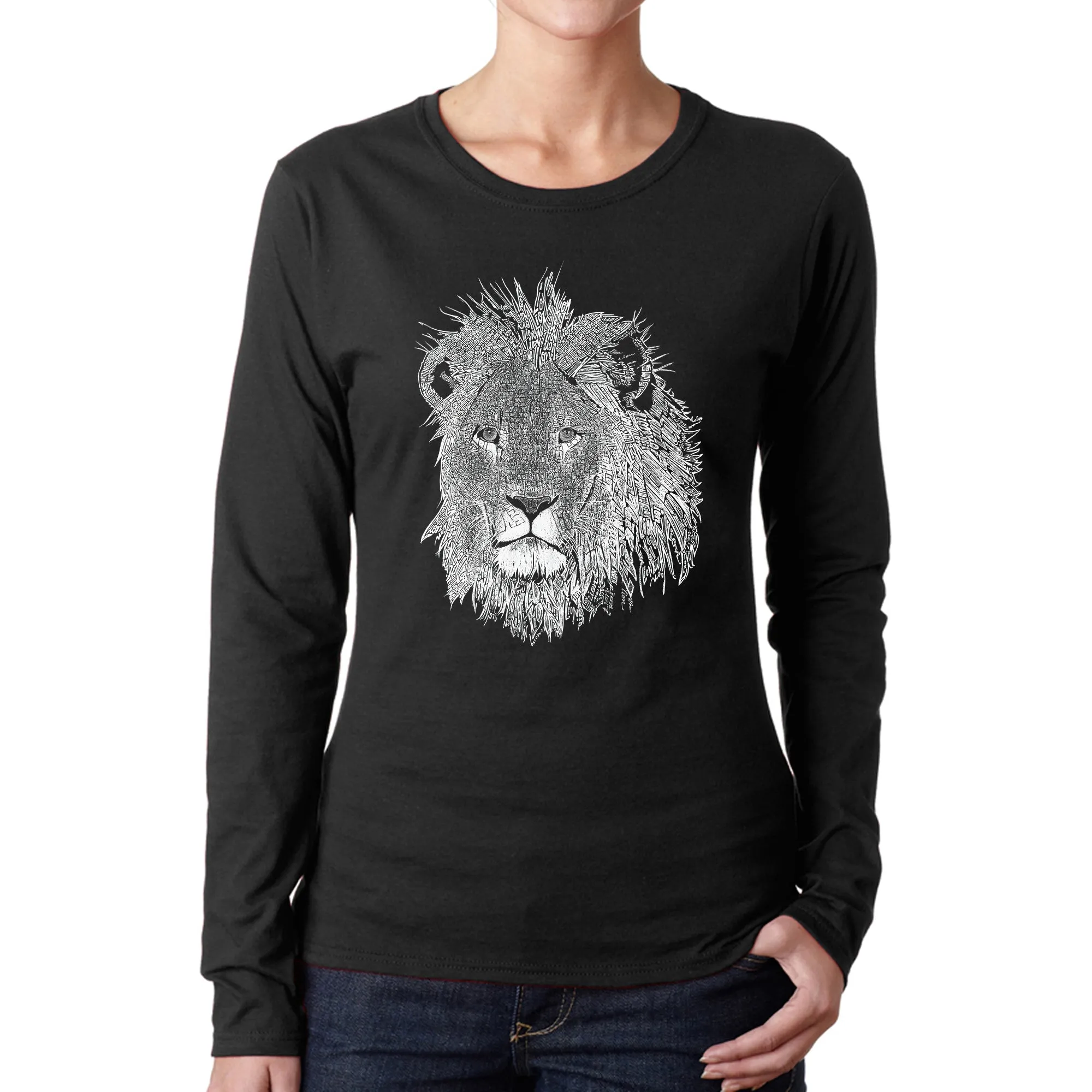 Lion - Women's Word Art Long Sleeve T-Shirt sold by LA Pop Art