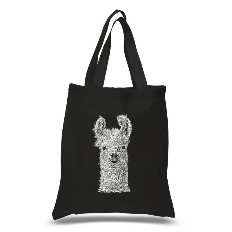 Llama - Small Word Art Tote Bag sold by LA Pop Art