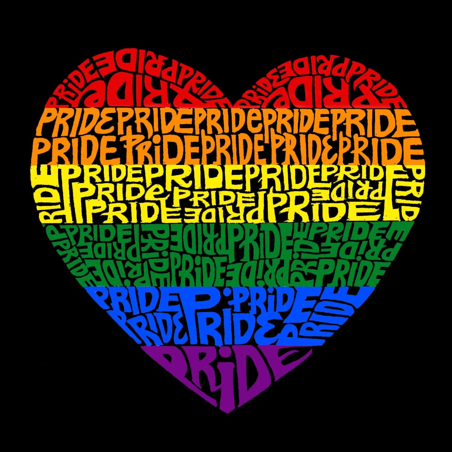 Pride Heart - Men's Premium Blend Word Art T-Shirt sold by LA Pop Art product image thumbnail 2