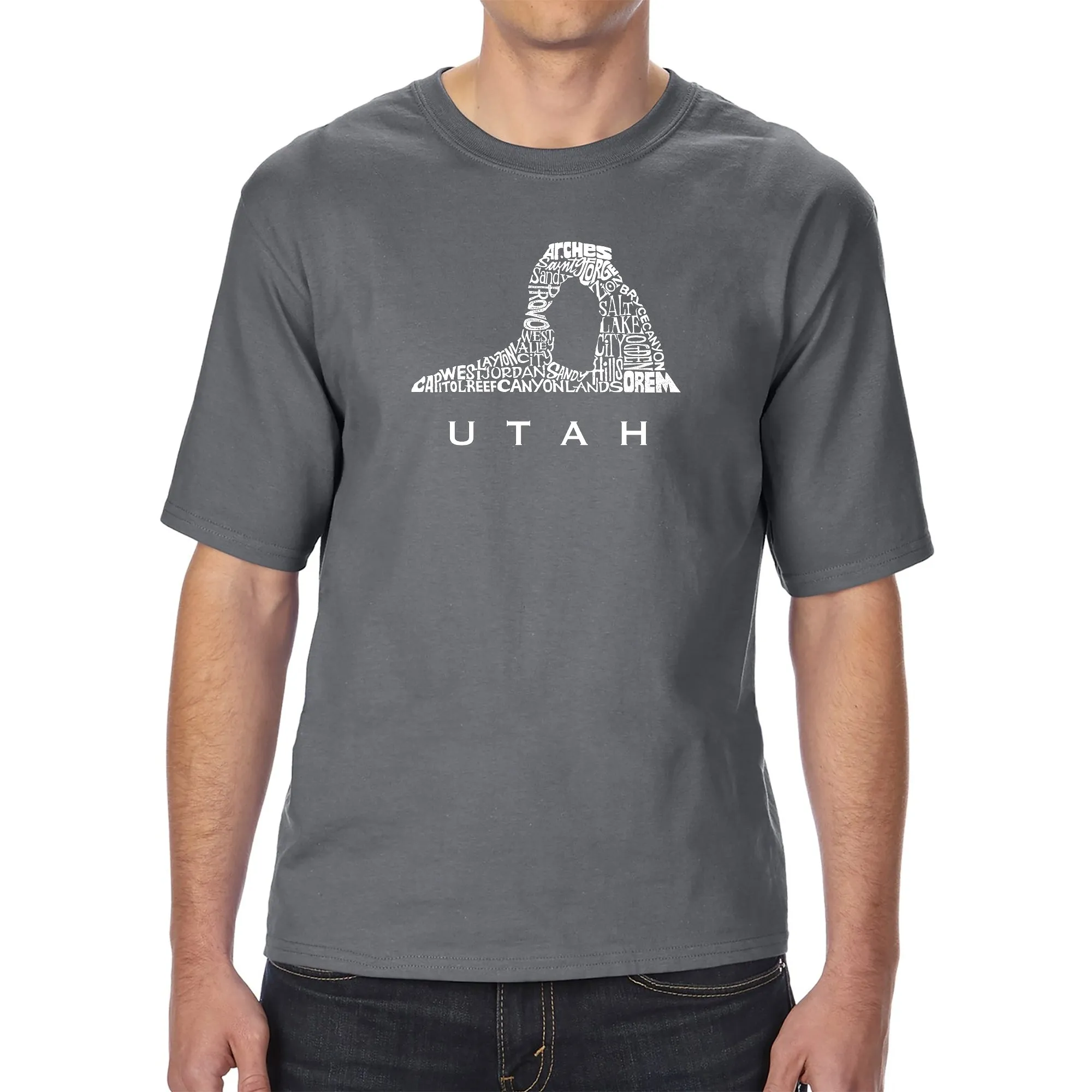 Utah - Men's Tall Word Art T-Shirt sold by LA Pop Art product image thumbnail 4