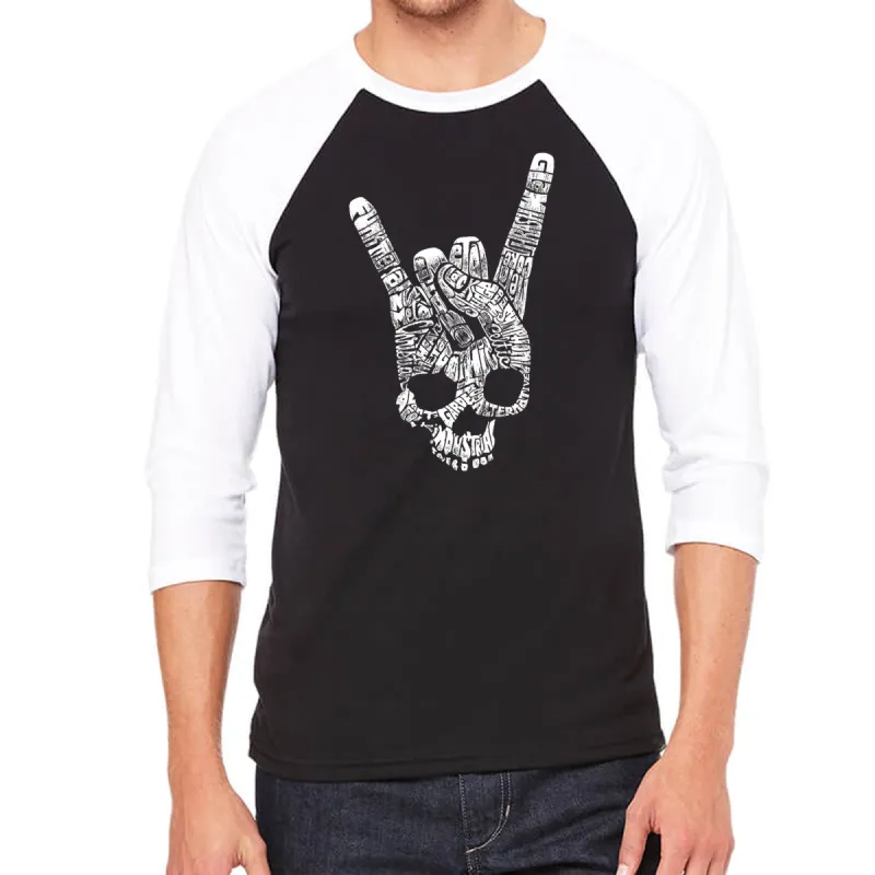 Heavy Metal Genres - Men's Raglan Baseball Word Art T-Shirt sold by LA Pop Art