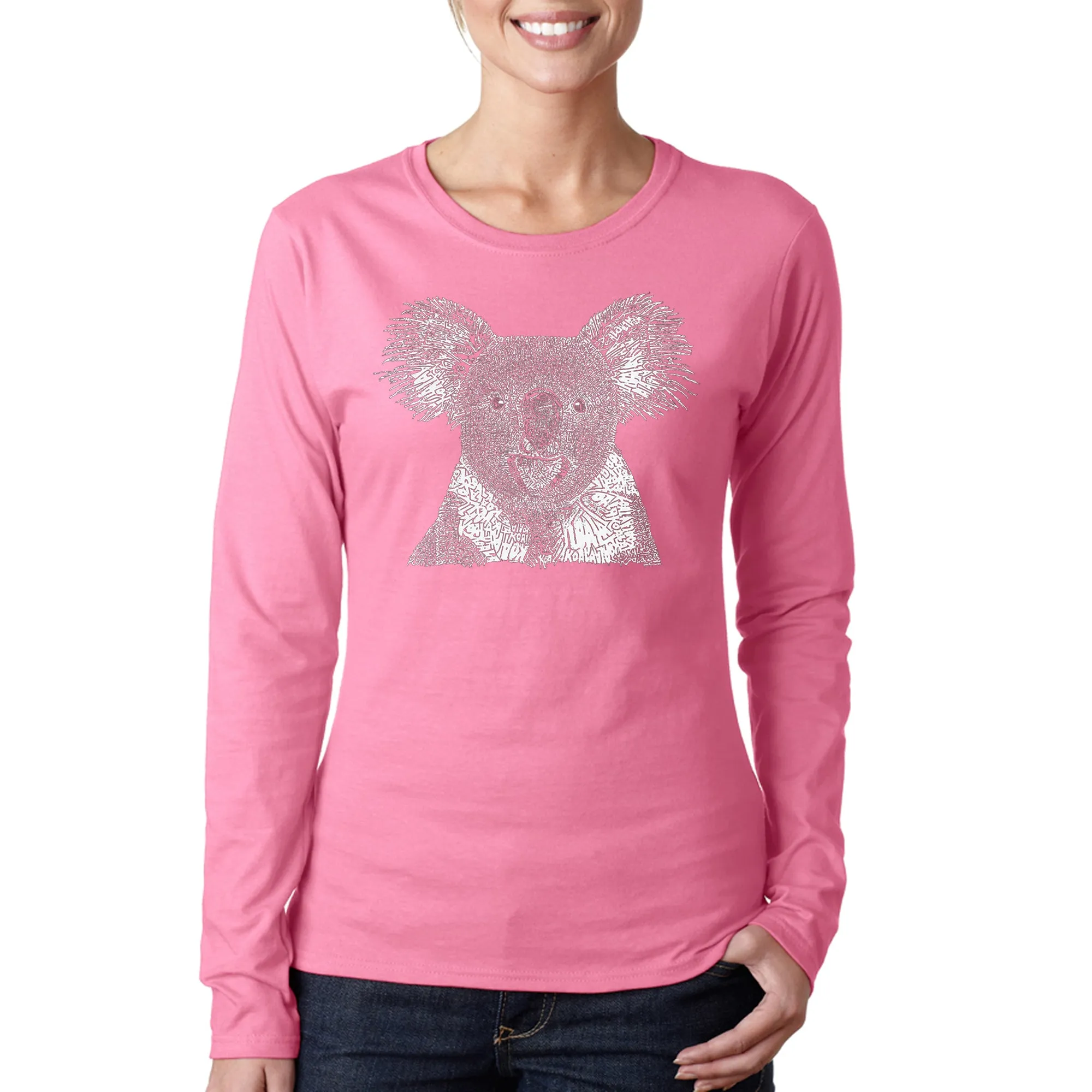 Koala - Women's Word Art Long Sleeve T-Shirt sold by LA Pop Art product image thumbnail 3