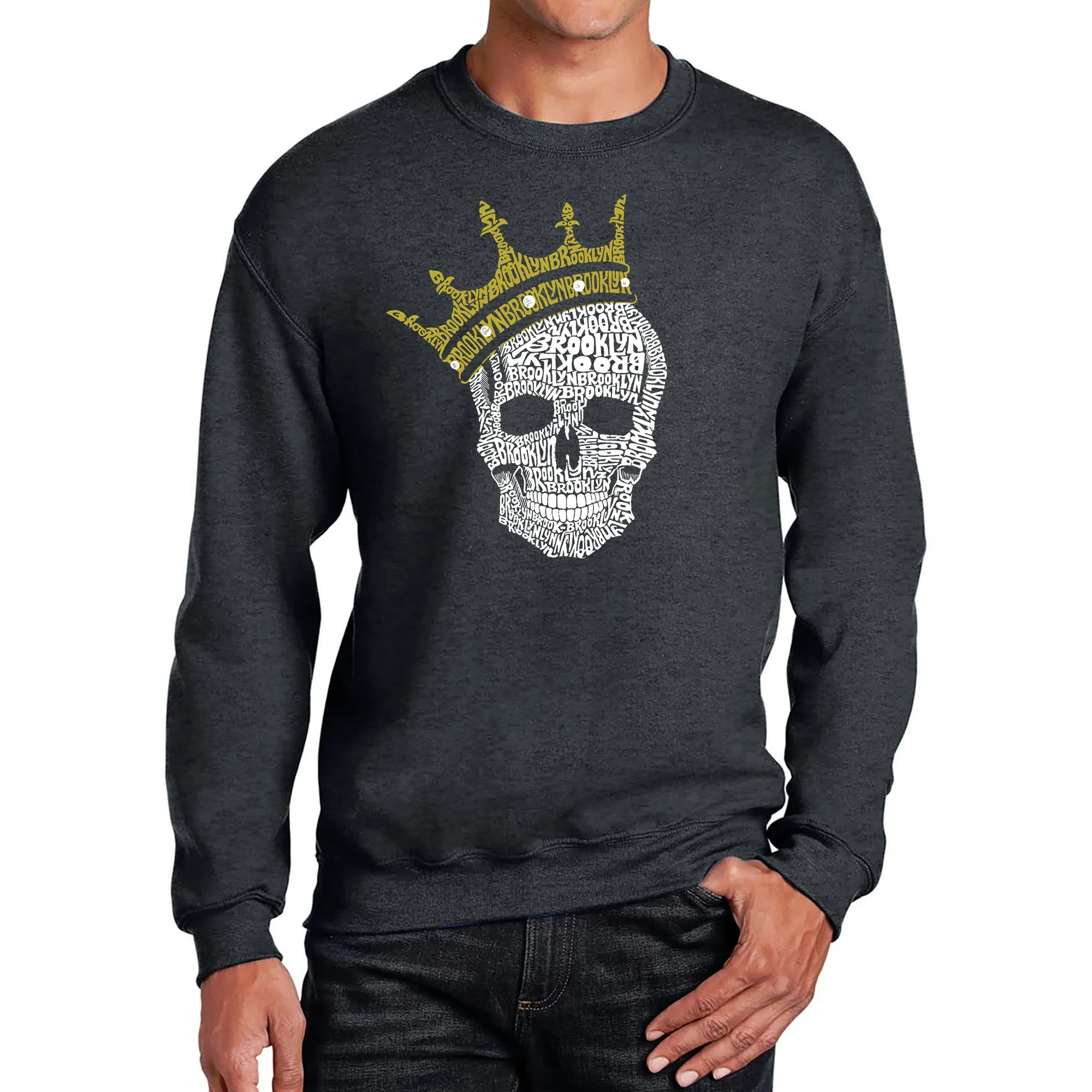 Brooklyn Crown - Men's Word Art Crewneck Sweatshirt sold by LA Pop Art product image thumbnail 3