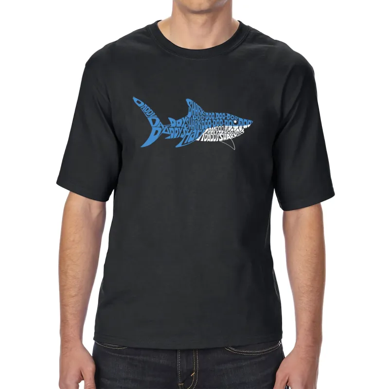 Daddy Shark - Men's Tall and Long Word Art Tshirt sold by LA Pop Art