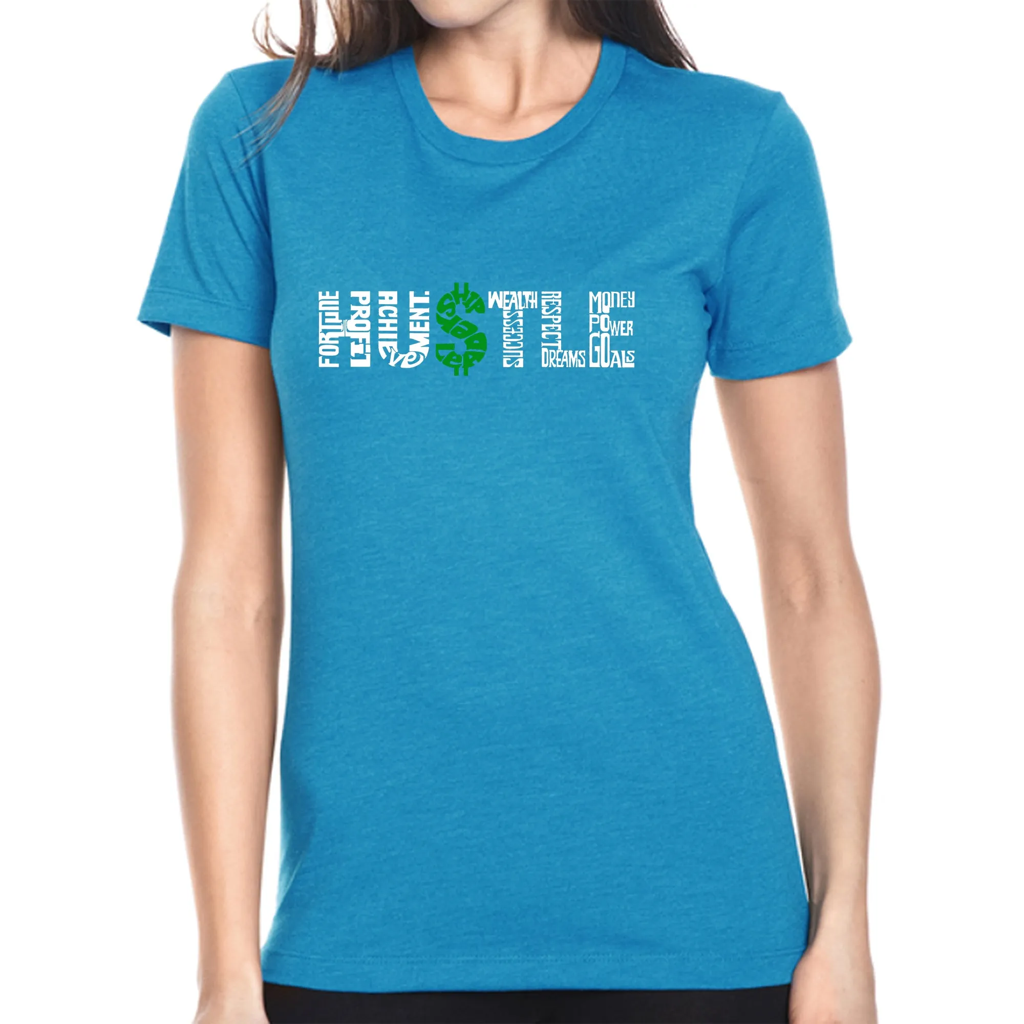 Hustle - Women's Premium Blend Word Art T-Shirt sold by LA Pop Art product image thumbnail 4