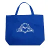 Finger Heart - Large Word Art Tote Bag sold by LA Pop Art