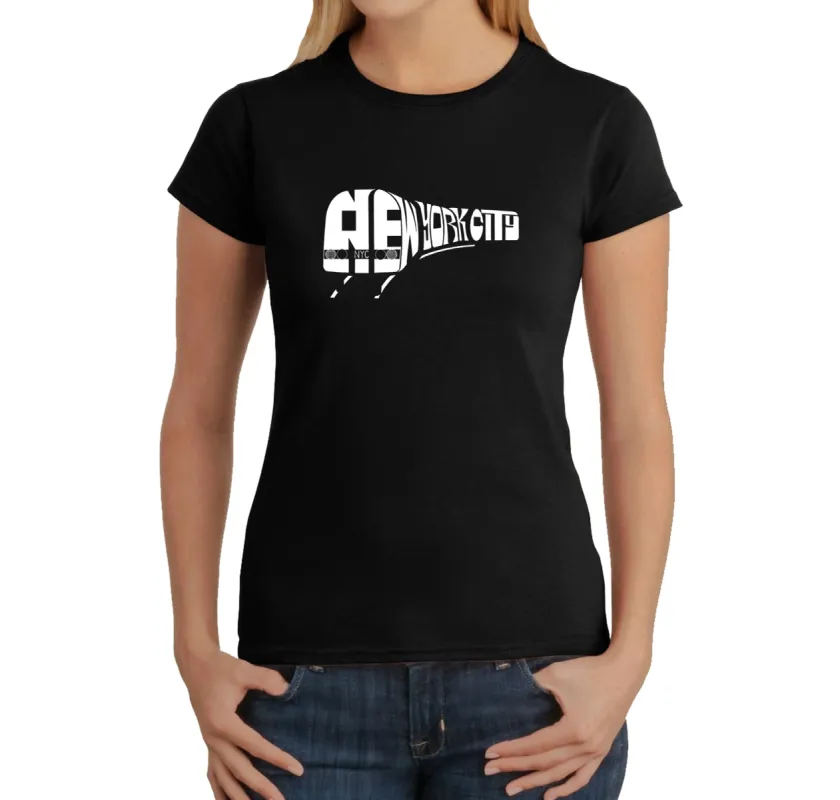 NY SUBWAY - Women's Word Art T-Shirt sold by LA Pop Art