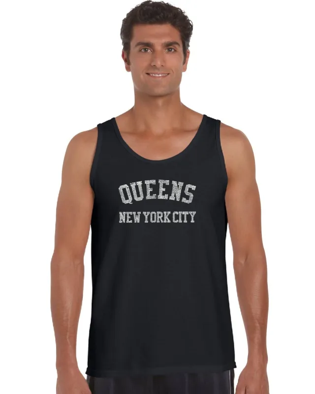 POPULAR NEIGHBORHOODS IN QUEENS, NY - Men's Word Art Tank Top sold by LA Pop Art