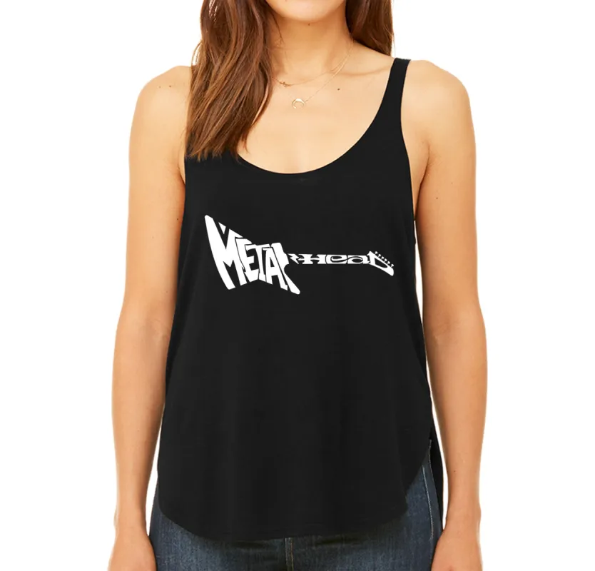 Metal Head - Women's Word Art Flowy Tank sold by LA Pop Art