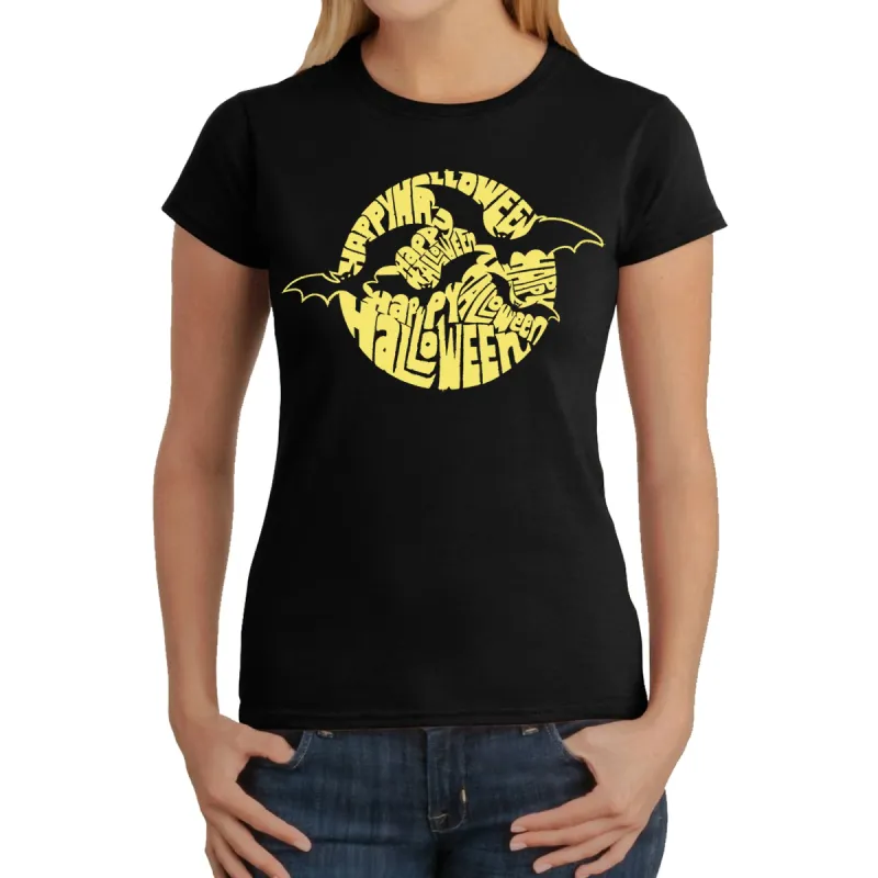 Halloween Bats  - Women's Word Art T-Shirt sold by LA Pop Art