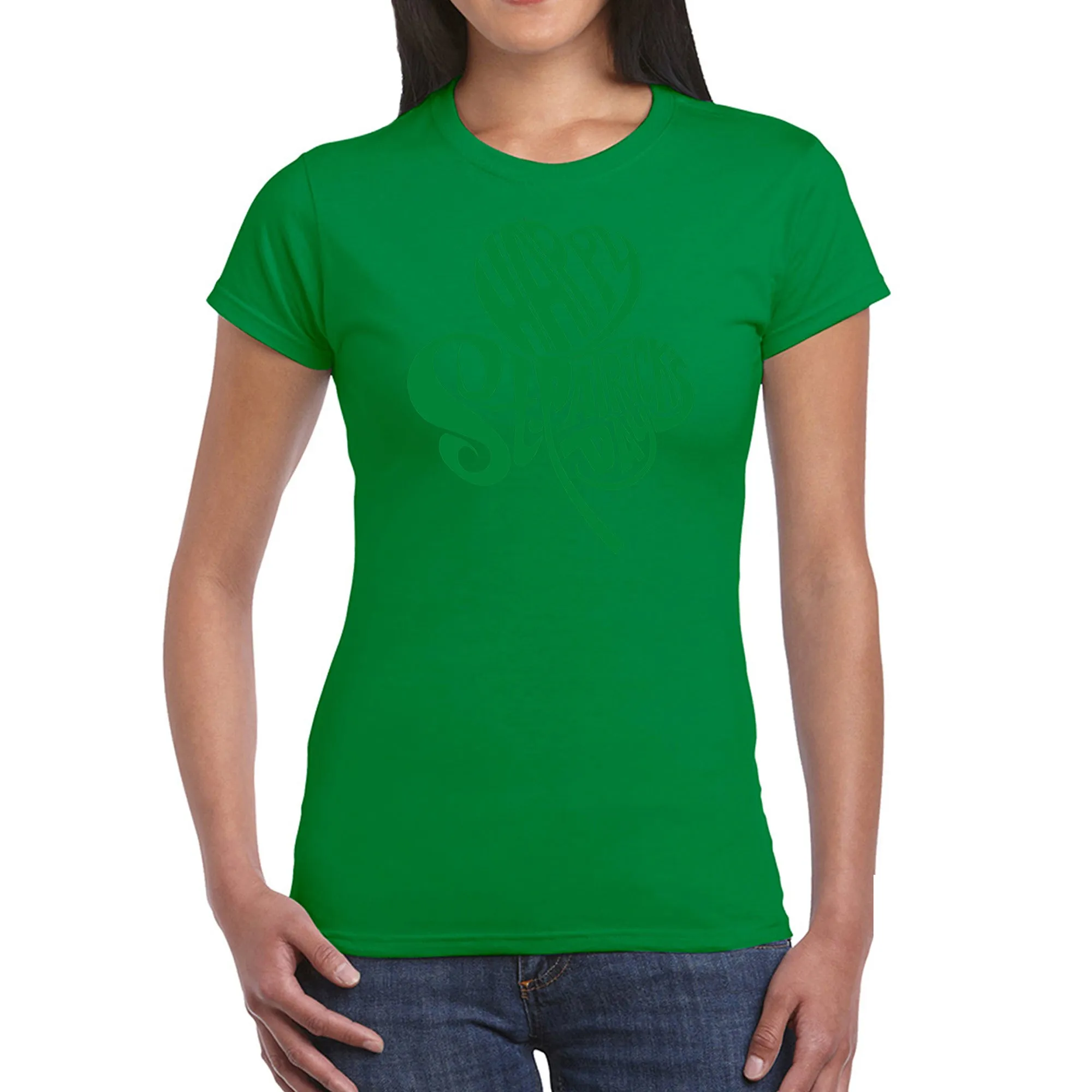 St Patricks Day Shamrock - Women's Word Art T-Shirt sold by LA Pop Art product image thumbnail 5