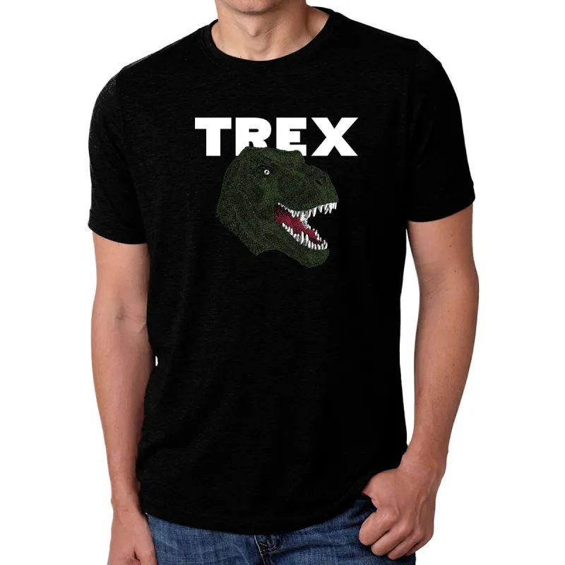 T-Rex Head  - Men's Premium Blend Word Art T-Shirt sold by LA Pop Art