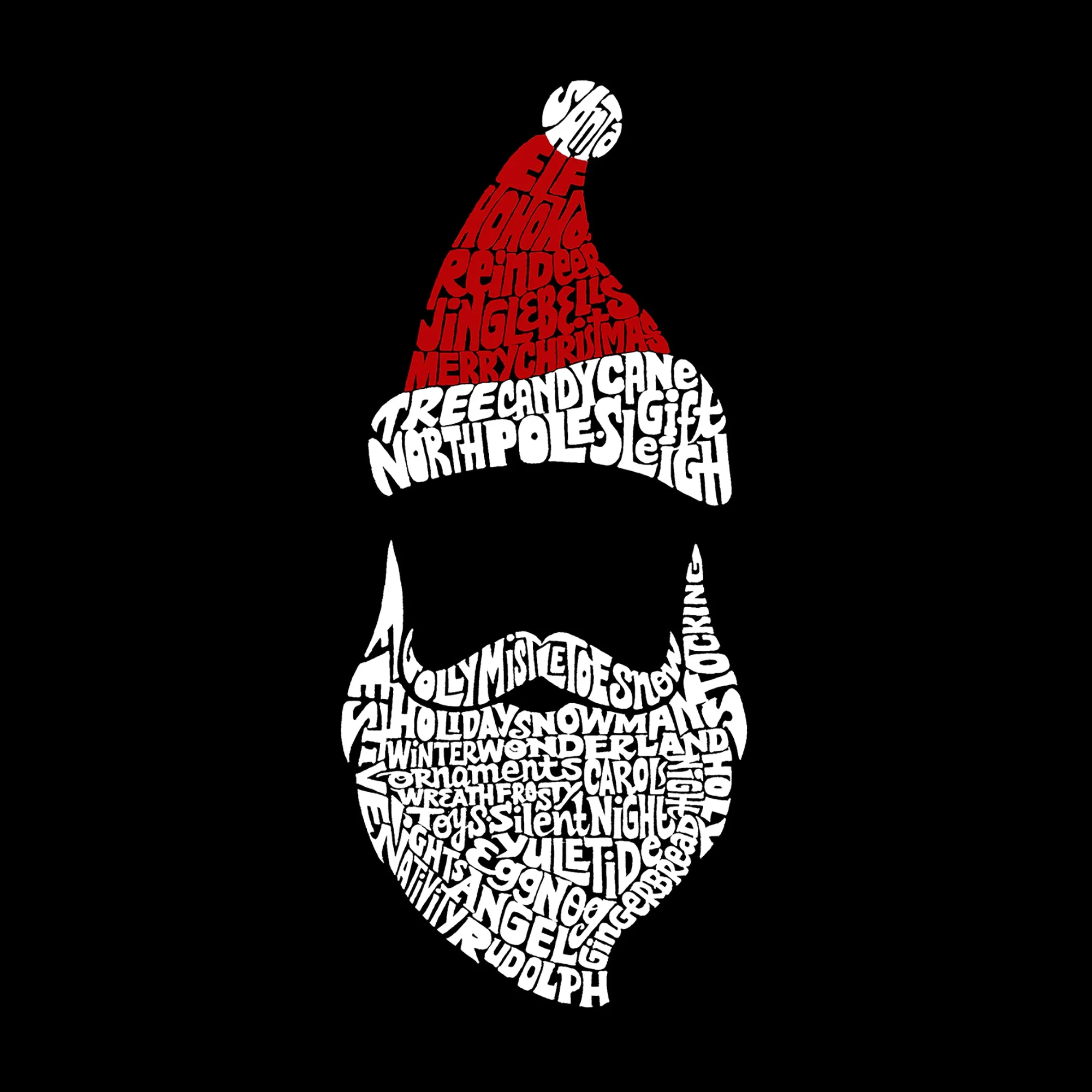 Santa Claus - Men's Word Art T-Shirt sold by LA Pop Art product image thumbnail 2