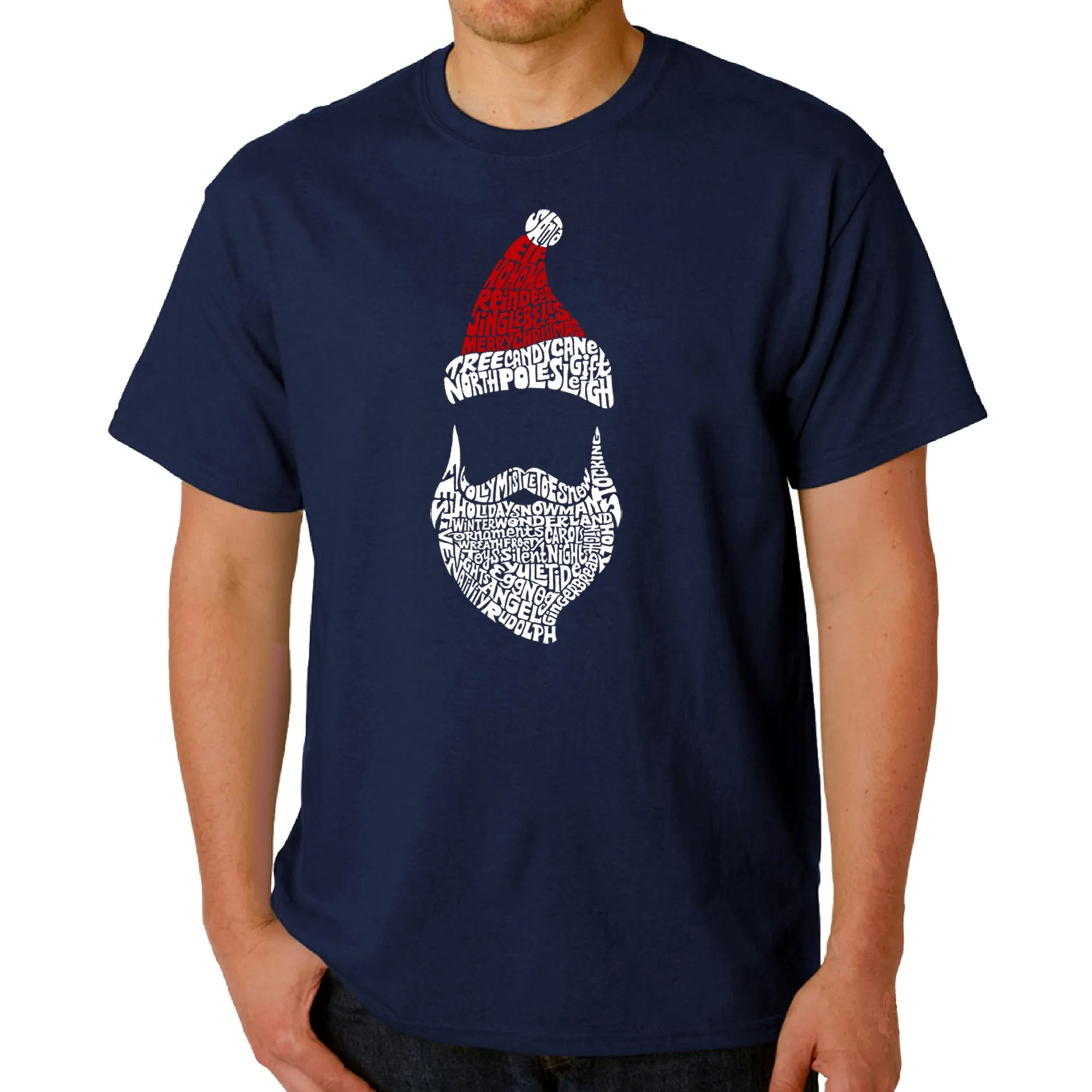 Santa Claus - Men's Word Art T-Shirt sold by LA Pop Art product image thumbnail 3