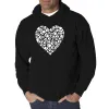 Paw Prints Heart  - Men's Word Art Hooded Sweatshirt sold by LA Pop Art