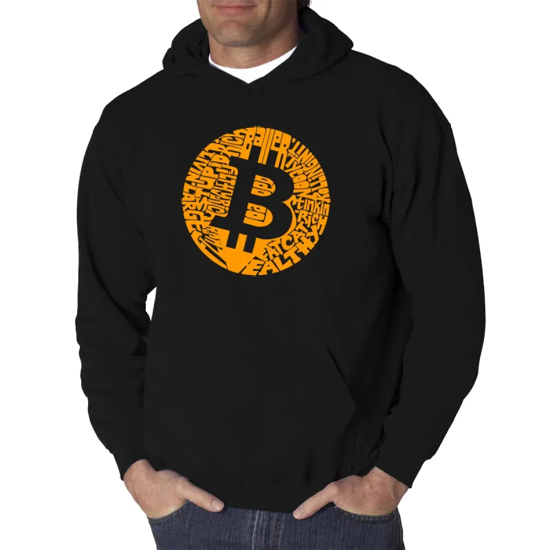 Bitcoin  - Men's Word Art Hooded Sweatshirt made by LA Pop Art