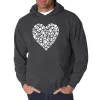 Paw Prints Heart  - Men's Word Art Hooded Sweatshirt sold by LA Pop Art