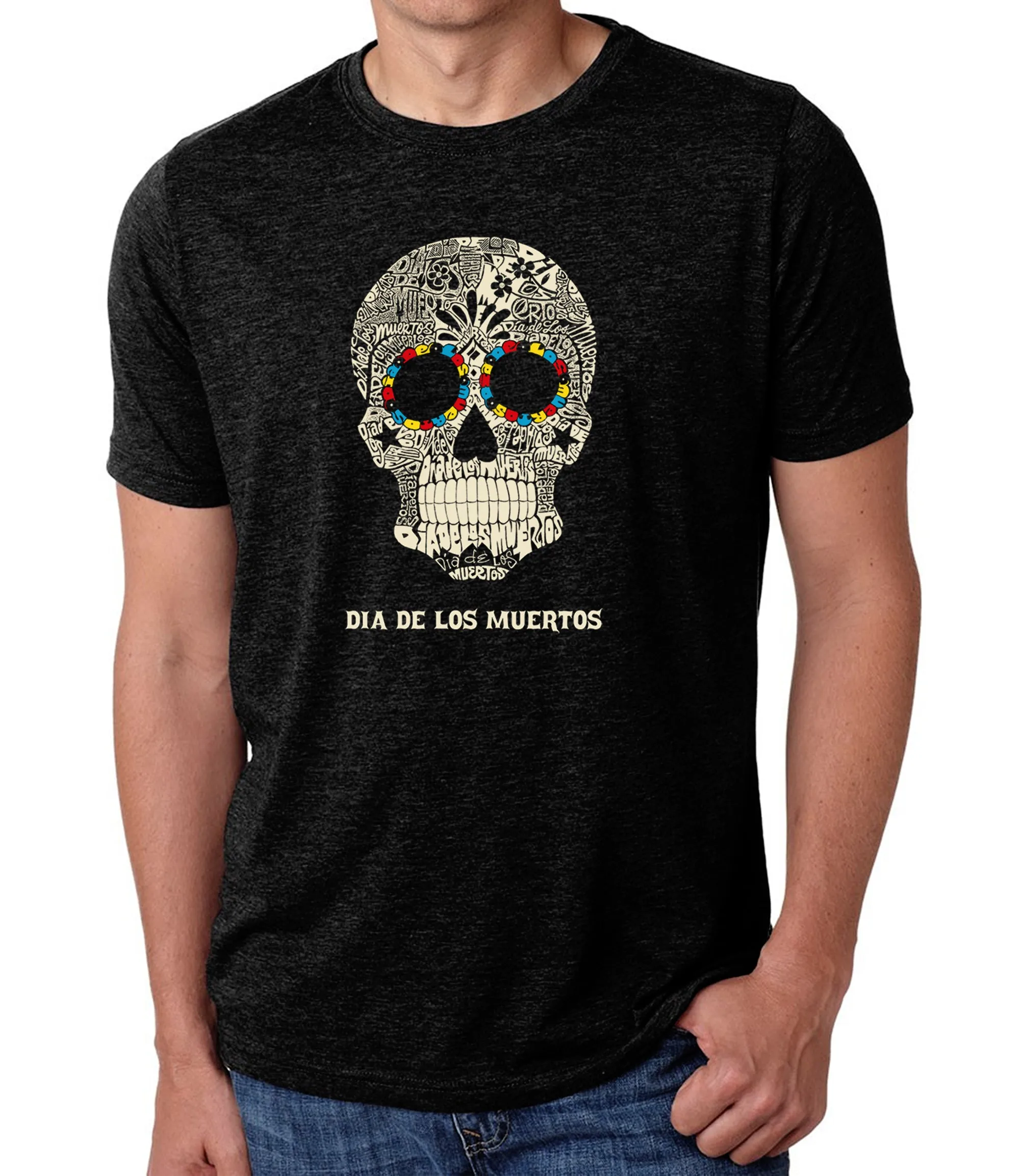 Dia De Los Muertos - Men's Premium Blend Word Art T-Shirt sold by LA Pop Art