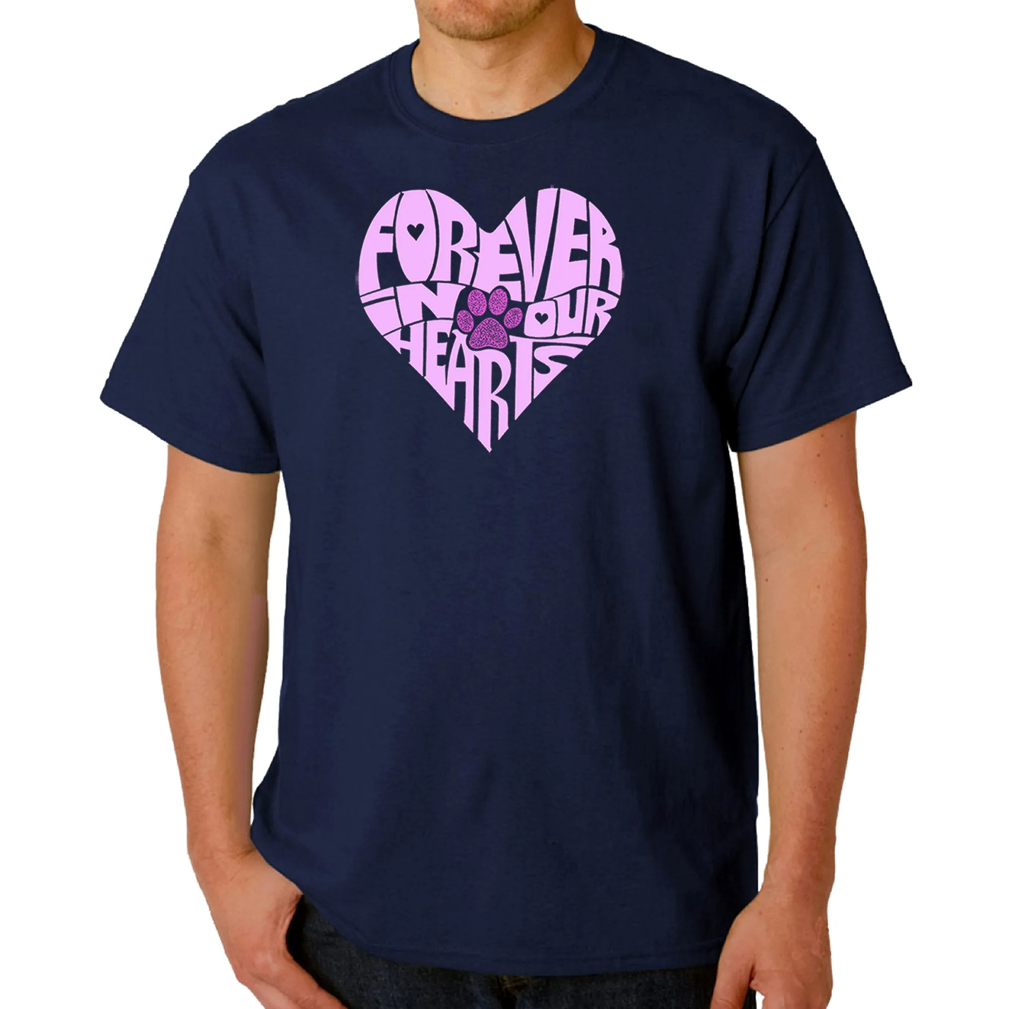Forever In Our Hearts - Men's Word Art T-Shirt sold by LA Pop Art product image thumbnail 3