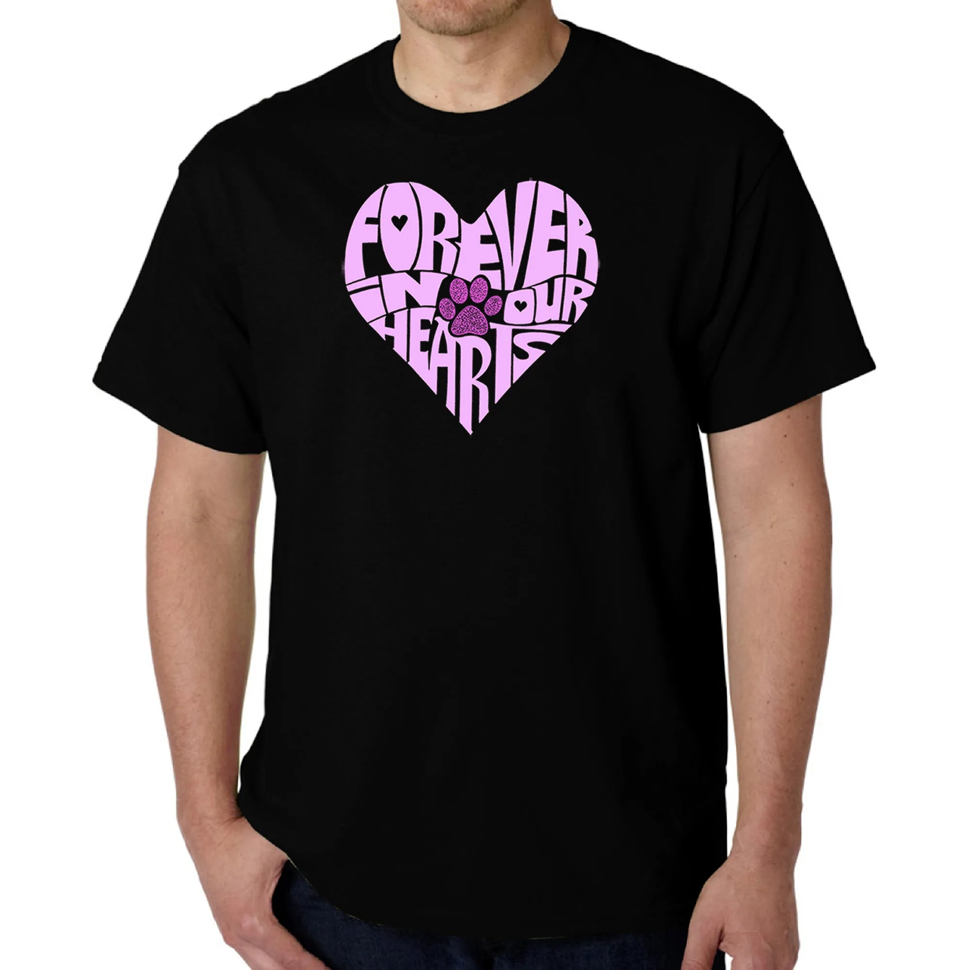 Forever In Our Hearts - Men's Word Art T-Shirt sold by LA Pop Art