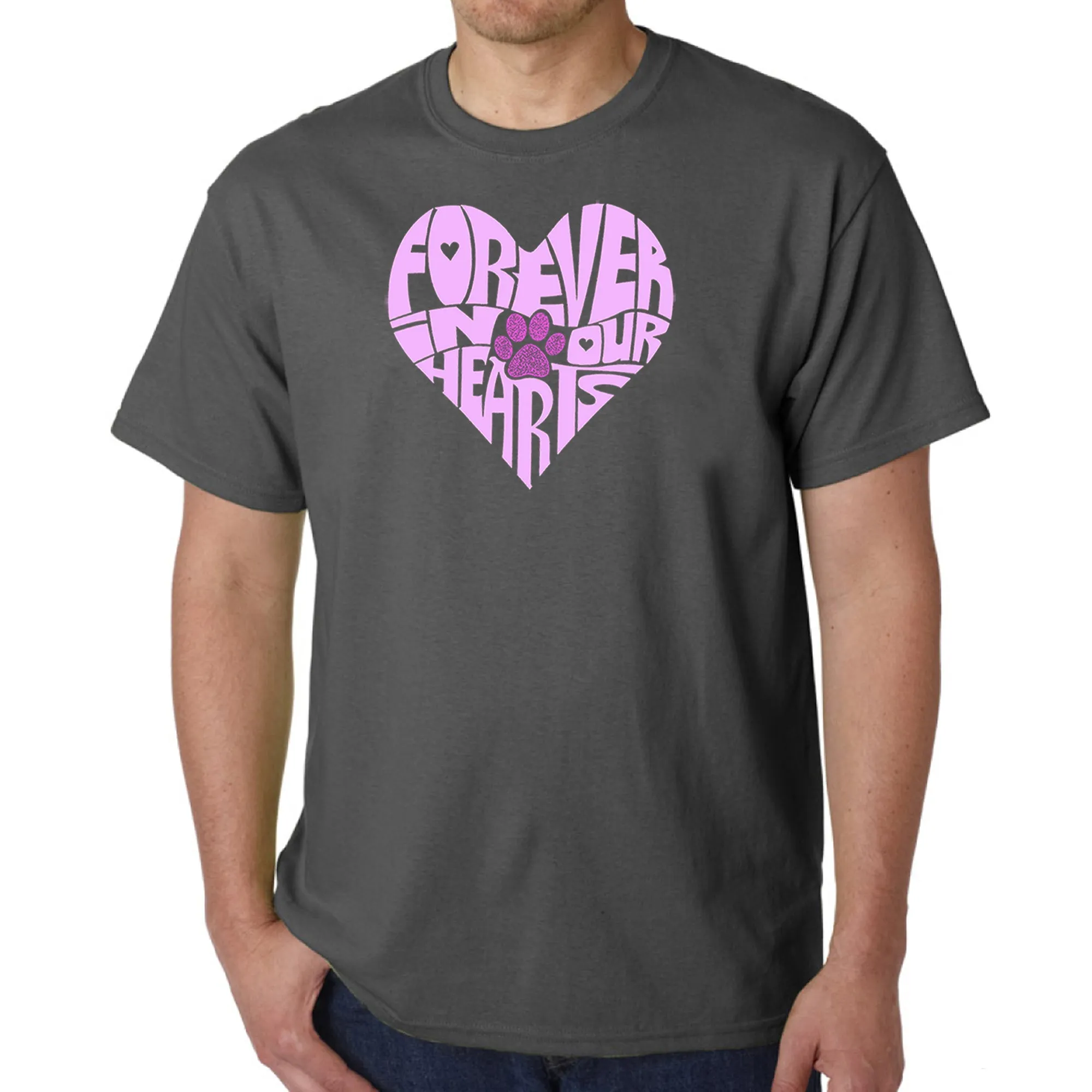 Forever In Our Hearts - Men's Word Art T-Shirt sold by LA Pop Art product image thumbnail 5