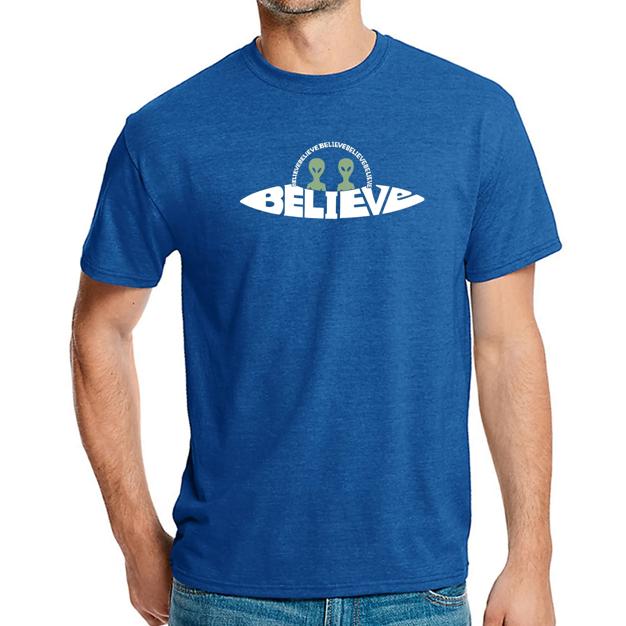 Believe UFO - Men's Premium Blend Word Art T-Shirt sold by LA Pop Art product image thumbnail 4