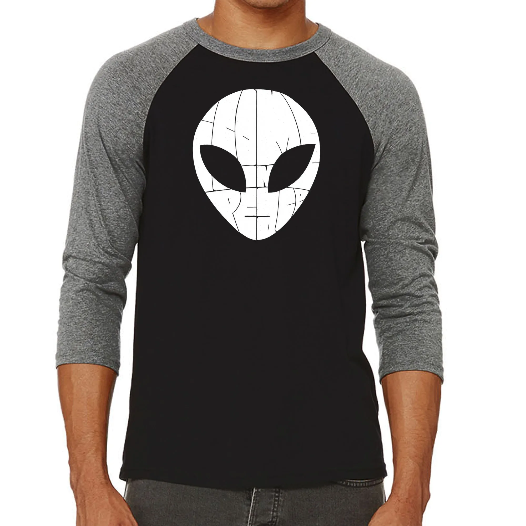I COME IN PEACE - Men's Raglan Baseball Word Art T-Shirt sold by LA Pop Art product image thumbnail 4