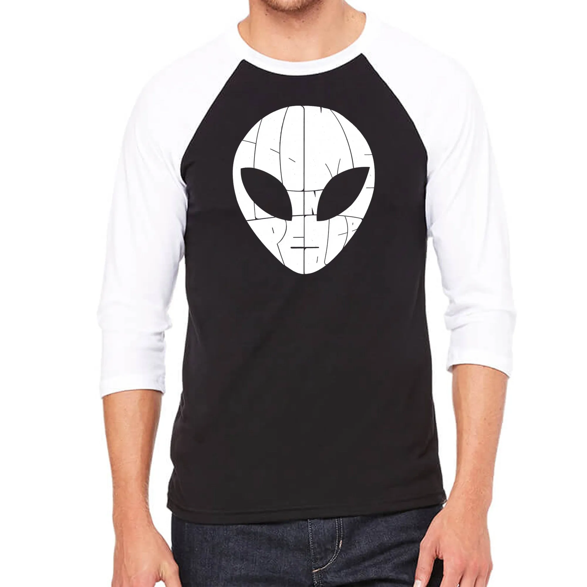I COME IN PEACE - Men's Raglan Baseball Word Art T-Shirt sold by LA Pop Art