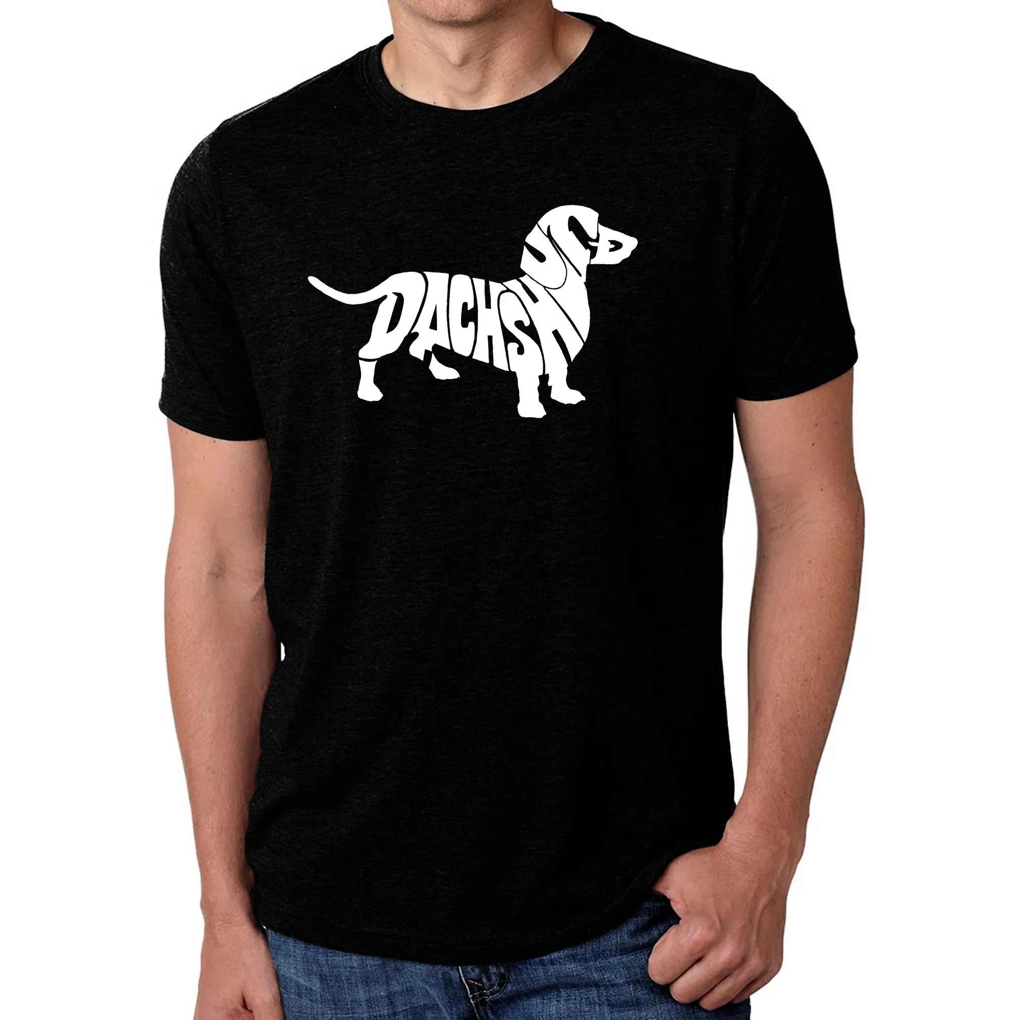 Dachshund - Men's Premium Blend Word Art T-Shirt sold by LA Pop Art