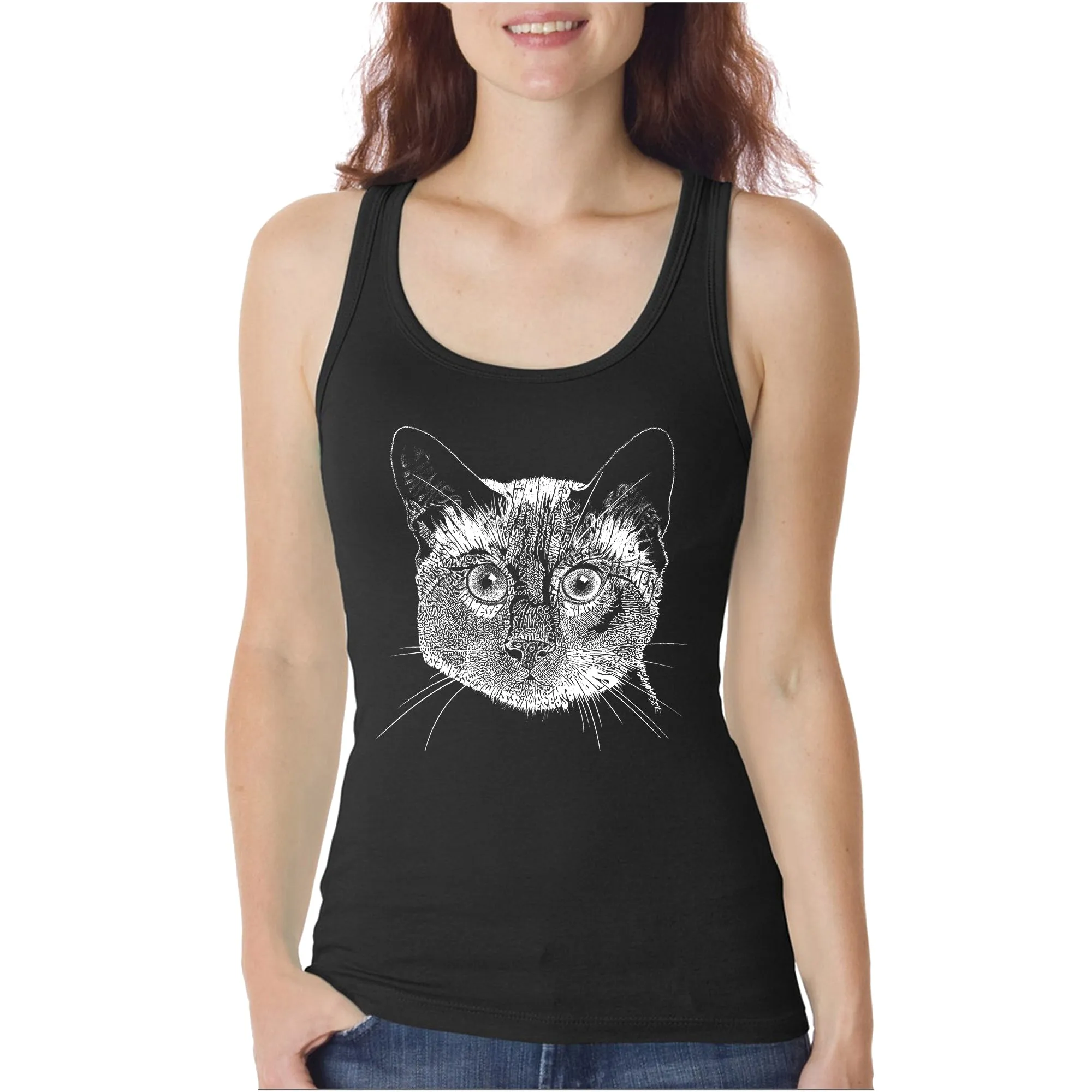 Siamese Cat - Women's Word Art Tank Top sold by LA Pop Art