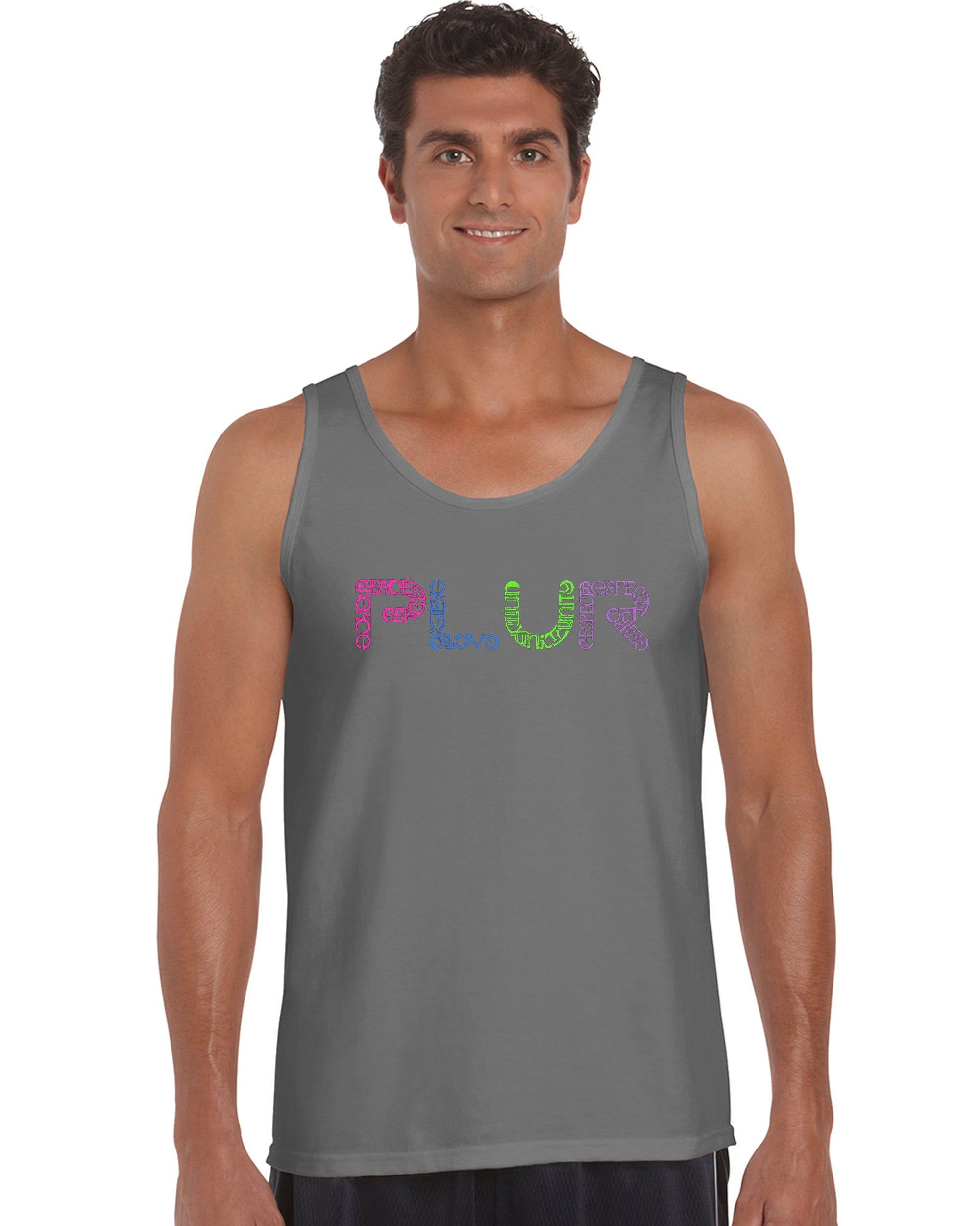 PLUR - Men's Word Art Tank Top sold by LA Pop Art product image thumbnail 5