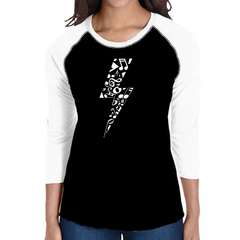 Lightning Bolt  - Women's Raglan Word Art T-Shirt sold by LA Pop Art