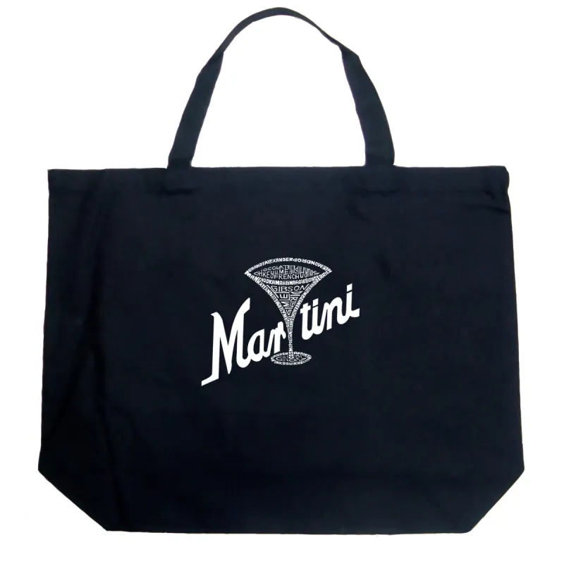 Martini - Large Word Art Tote Bag sold by LA Pop Art