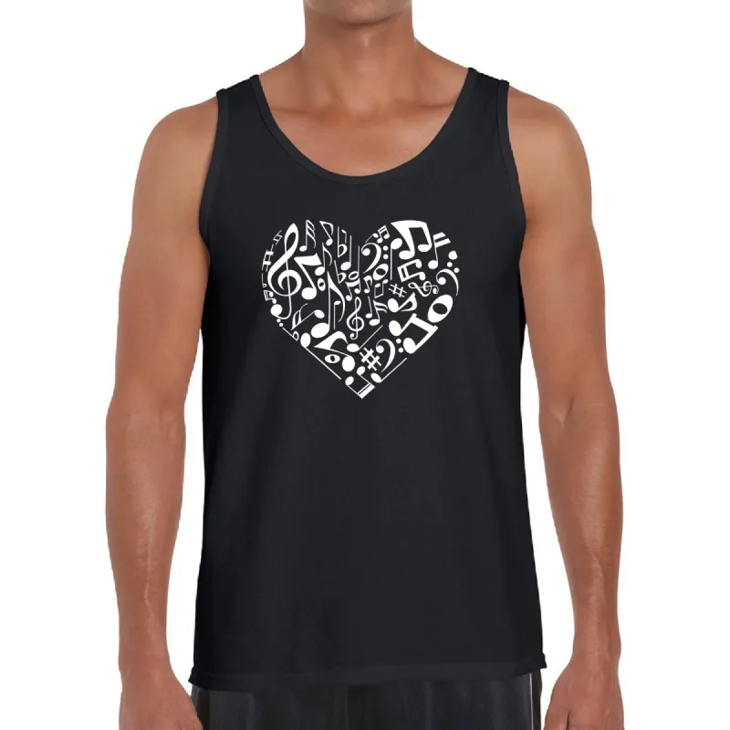 Heart Notes  - Men's Word Art Tank Top sold by LA Pop Art