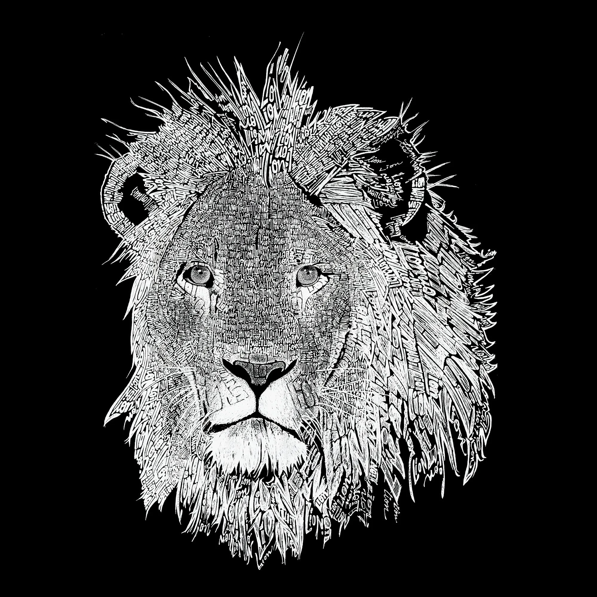 Lion - Men's Word Art Long Sleeve T-Shirt sold by LA Pop Art product image thumbnail 2
