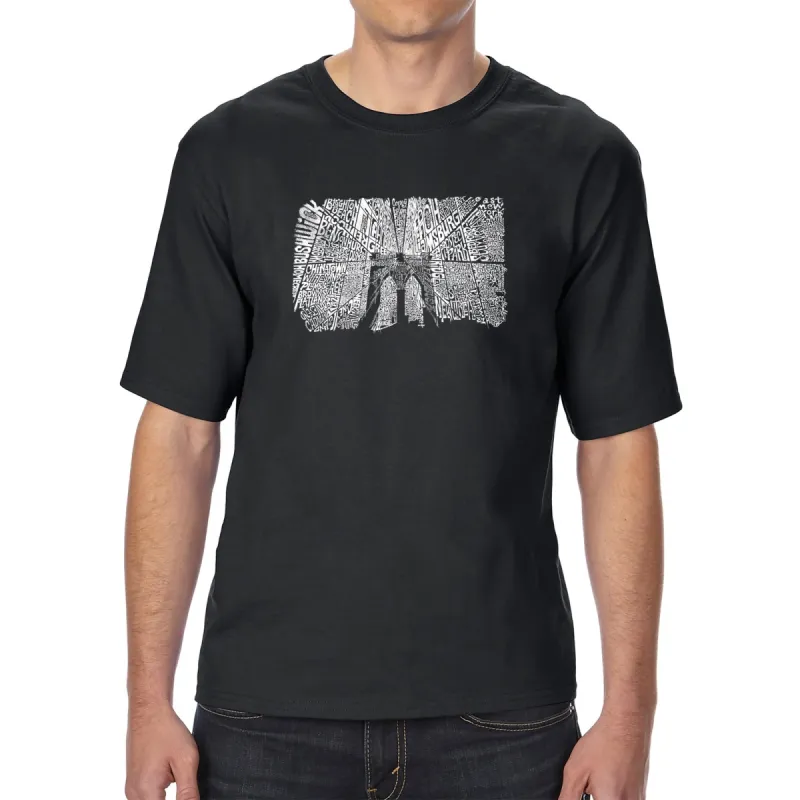 Brooklyn Bridge - Men's Tall Word Art T-Shirt sold by LA Pop Art