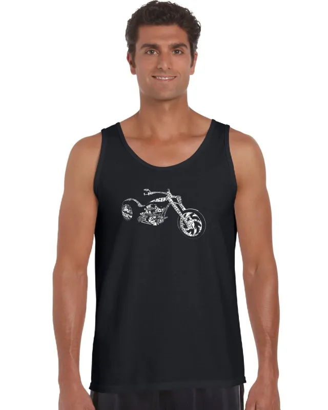 MOTORCYCLE - Men's Word Art Tank Top sold by LA Pop Art
