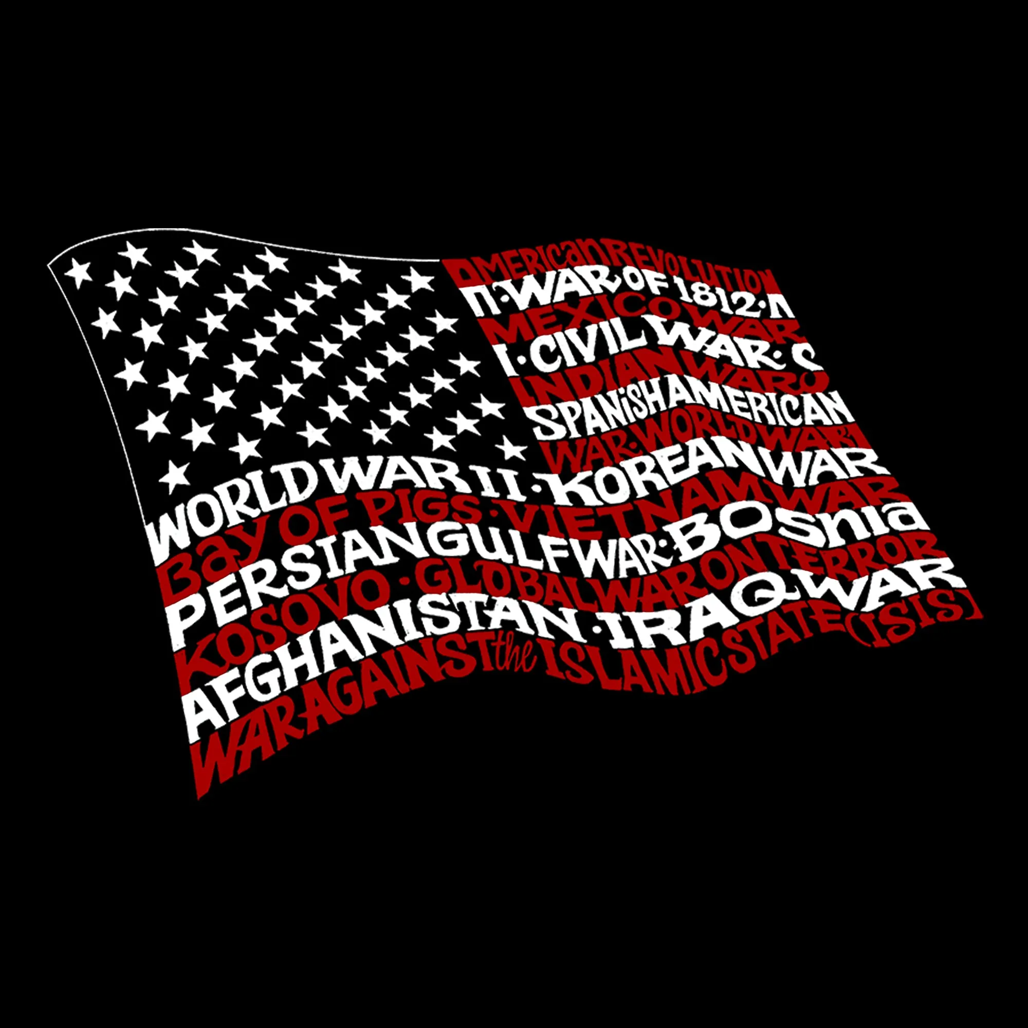 American Wars Tribute Flag - Women's Word Art Flowy Tank Top sold by LA Pop Art product image thumbnail 2