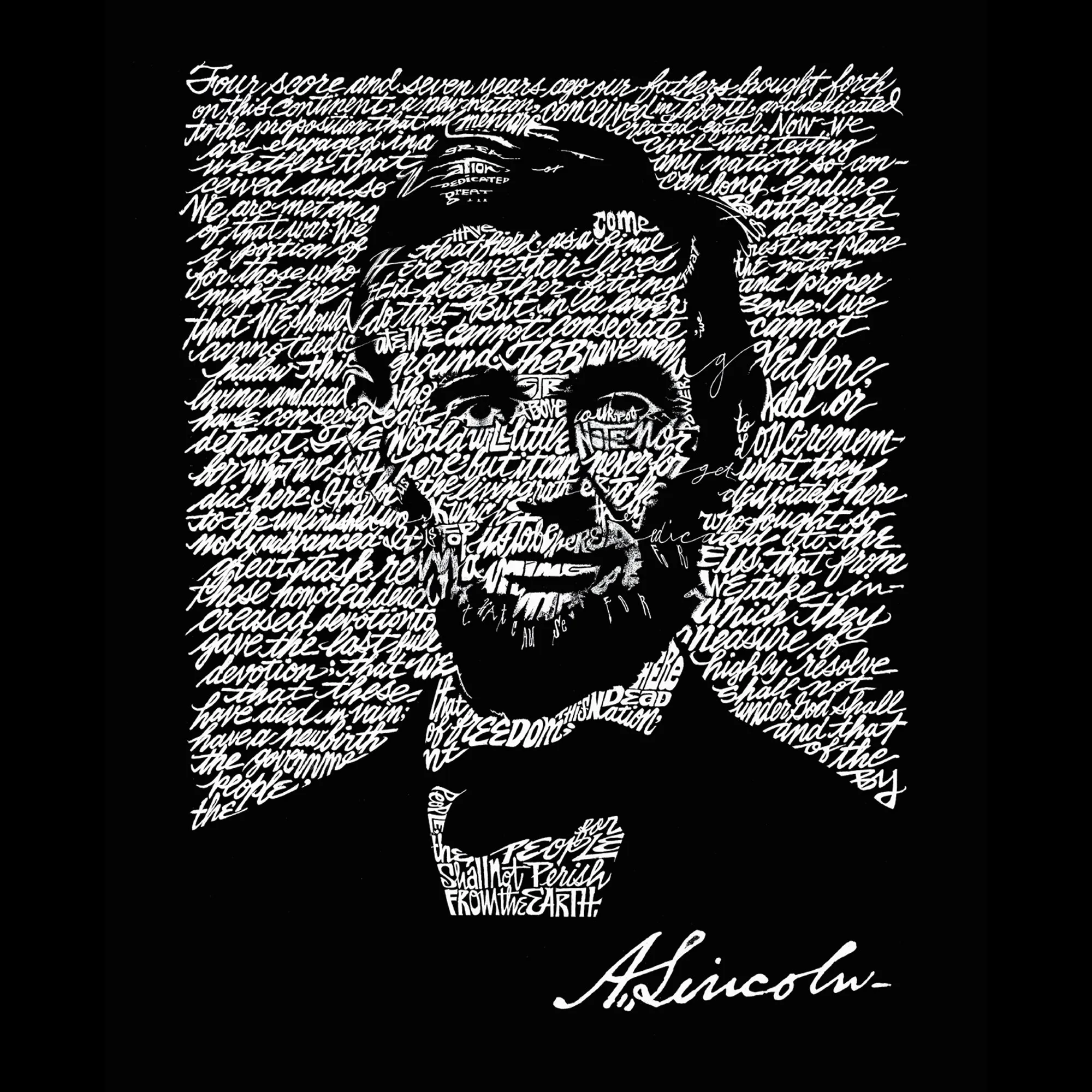ABRAHAM LINCOLN GETTYSBURG ADDRESS - Women's Raglan Baseball Word Art T-Shirt sold by LA Pop Art product image thumbnail 2