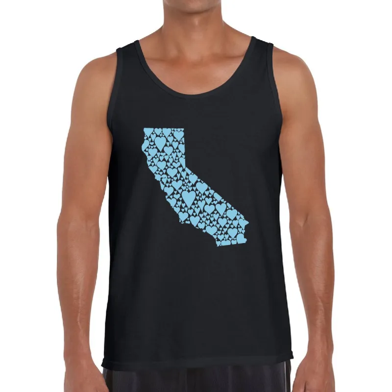California Hearts  - Men's Word Art Tank Top sold by LA Pop Art